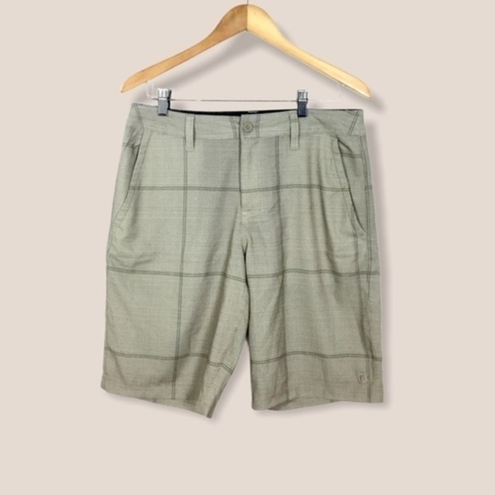 Vintage Hang‎ Ten golf shorts men’s 32 houndstooth tan Glen plaid preppy poet
